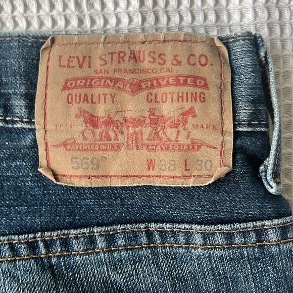 Levi's Men's 569 Straight Fit loose 100% Cotton Jeans sz 38 - Picture 10 of 11
